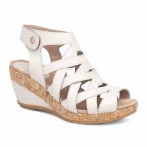 Dansko Cecily wedge strappy  ivory leather sandals